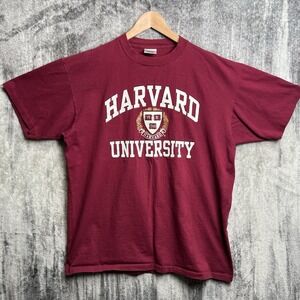 Vintage 90s Harvard University T Shirt XL Oneita Power-T USA Ivy League